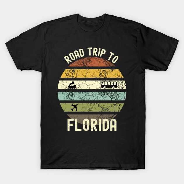 Road Trip To Florida, Family Trip To Florida, Holiday Trip to Florida, Family Reunion in Florida, Holidays in Florida, Vacation in Florida T-Shirt by DivShot 